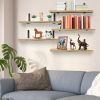 6 Sets Floating Shelves 15.74x5.74Inch Wall Mounted Shelves Wood Storage Shelves Metal Bracket Hanging Display Shelf Wall Organizer for Living Room Ba
