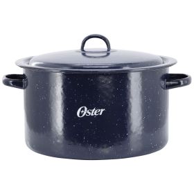 Oster Castillo 11 Quart Enamel on Steel Stock Pot with Lid in Blue