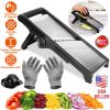 Mandoline Food Slicer Stainless Steel Food Cutter Vegetable Fruit Chopper Grater Peeler Kitchen Julienne Slicer with 5 Adjustable Blades Food Holder