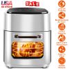 15.8QT Air Fryer Family Size 1400W Powerful Oilless Cooker Crisp Bake Grill Dehydrate Touch Screen Customized Temperature Time Visible Window