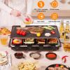 1300W Raclette Desktop Grill for 8People Non-Stick Reversible Electric Indoor Griddle with 8 Cheese Melt Pans Adjustable Temperature Dishwasher Safe K
