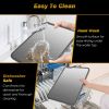 2Pcs Double Sided Cutting Board Stainless Steel PP Chopping Board Lightweight Kitchen Cutting Board Mesh Design with Grinding Zone Knife Sharpener Han