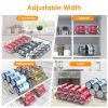4Pcs Soda Can Organizers for Refrigerator Width Adjustable Clear Drink Organizer Expandable Can Holder Dispenser for Fridge Pantry Freezer