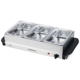 Electric Buffet Server Food Warmer with 3 Removable Trays