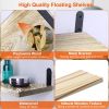 6 Sets Floating Shelves 15.74x5.74Inch Wall Mounted Shelves Wood Storage Shelves Metal Bracket Hanging Display Shelf Wall Organizer for Living Room Ba
