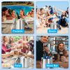Double-Wall Stainless Steel Insulated Ice Bucket 3L Ice Holder Ice Container with Lid Scoop Strainer Handle for Wine Champagne Beer Parties Cocktails