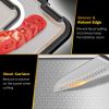 2Pcs Double Sided Cutting Board Stainless Steel PP Chopping Board Lightweight Kitchen Cutting Board Mesh Design with Grinding Zone Knife Sharpener Han