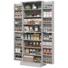 HOMCOM 65" Kitchen Cabinet, Kitchen Pantry Cabinet with 4 Doors and 16 Door Shelves for Dining Room, Gray