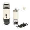 HAWOK Portable Espresso Coffee Machine & Manual Coffee Grinder Set, 80ml Water Tank