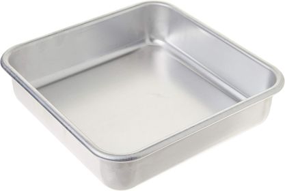 Naturals Aluminum Commercial 8" x 8" Square Cake Pan, 8 by 8 inches, Silver