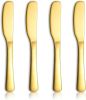 Stainless Steel Butter Knife, Gold Butter Knives, Butter Spreader, Butter Spreader Knife for Kitchen Restaurant Party, Kitchen Gadgets, Set of 4