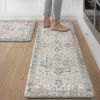 Kitchen Mats for Floor 2PCs, Washable Anti Fatigue Mat for Cushioned, 17.3"x47"+17.3"x30", Waterproof Kitchen Rugs