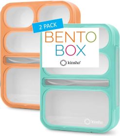 2 Pack Stainless Steel Snack Containers, Reusable 3 Compartment + 2 Compartment Condiment Box with Lids snack box