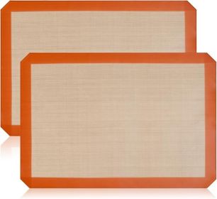 2-Pack Silicone Baking Mats â€“ Non-Stick Reusable BPA-Free Oven Liners, 100% Food-Grade Silicone, Fit Half Sheet Pans (16.54" x 11.62") for Cookies