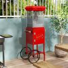 Popcorn Machine with Cart, with Wheels & 6 Oz Pot Popcorn Maker Stainless Steel Oil Spoon