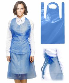 Pack of 500 Blue Polyethylene Aprons 28" x 46". Disposable Unisex Aprons 2 Mil Lightweight Industrial Poly Aprons 28x46 for Food Industry Cooking Pain