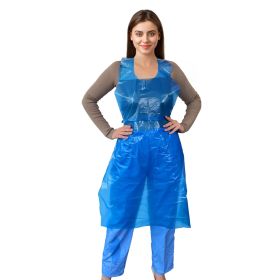 Disposable Plastic Aprons for Adults 28 x 46 Inch. Pack of 1000 Blue Disposable Aprons Adults for Painting. Waterproof Lightweight 1.0 Mil Plastic Apr