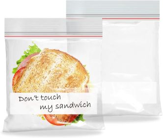 Pack of 500 Reclosable Sandwich Bags 6.5 x 5.87. Write on Block Poly Bags 6 1/2 x 5.87. Thickness 1.2 mil Zipper Bags for Packing, Storing, Industrial