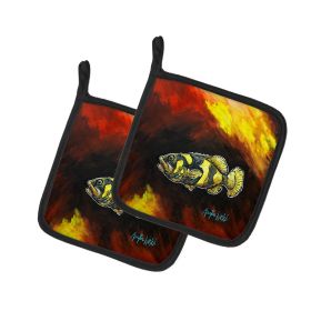 Bumblebee Fish Pair of Pot Holders Kitchen Heat Resistant Pot Holders Sets Oven Hot Pads for Cooking Baking BBQ, 7 1/2 x 7 1/2