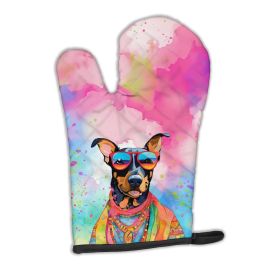 Doberman Pinscher Hippie Dawg Oven Mitt Heat Resistant Thick Oven Mitt for Hot Pans and Oven, Kitchen Mitt Protect Hands, Cooking Baking Glove