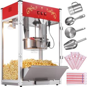 Popcorn Popper Machine Countertop Popcorn Maker 1615W 16 Oz Red