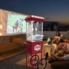 XH-P831-Movie Theater-Style Popcorn Machine Maker with Cart and 12-Ounce Kettle - Red, Vintage-Style Popper on Wheels