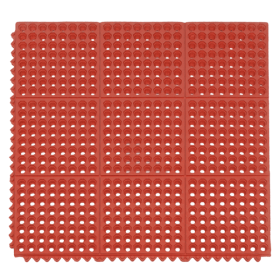 1PC Red Rubber Anti-Fatigue Kitchen Mat, 90x90x1.2cm, Thick Non-Slip Floor Mat