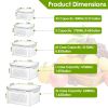 5Pcs Fruit Vegetable Containers with Removable Drain Basket Leakproof Lid Stackable Food Storage Organizer for Fridge Dishwasher Safe