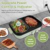 Electric Hot Pot with Grill 2-in-1 Hot Pot and Frying Pan Portable Non-Stick Pot and Griddle Electric Cooker Pot with Glass Lid Fast Heating for 1-2 P