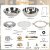 4Pcs Chafing Dish Buffet Set 4.76QT Round Buffet Servers Food Warmer Stainless Steel Catering Chafer with Glass Lid for Warming Cooling Gatherings Ban
