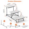 3-Tier Plastic Serving Tray Dessert Server Display Serving Stand Dinnerware with 3 Rectangular Plastic Serving Platters Metal Stand for Entertaining F