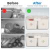 2Pack Airtight Fruit Storage Containers 4-Compartment Food Storage Containers Fruit Vegetable Organizers with 8 Removable Colanders for Fridge Picnic