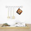 White Boxer Fall Pair of Pot Holders Kitchen Heat Resistant Pot Holders Sets Oven Hot Pads for Cooking Baking BBQ, 7 1/2 x 7 1/2