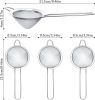 3 Pieces Tea Strainers Cocktail Strainer Stainless Steel Fine Mesh Strainer Colander Conical Food Loose Tea Filter Practical Bar Colander Tool