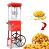 Popcorn Machine with Cart, with Wheels & 6 Oz Pot Popcorn Maker Stainless Steel Oil Spoon