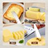 4 Pcs Butter Knife Spreader with Holes, 3 in 1 butter knife, butter curler knife, Butter Grater with Ergonomic Handle