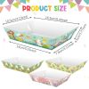 12 PCS Easter Paper Snack Trays 4 Styles Happy Easter Disposable Food Boats Bunny Easter Chicks Pattern Serving Tray for Easter Holiday Spring Themed
