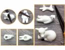 8Pcs White Bear and Fawn Chopstick Rest Holder Ceramics Decorative Tableware Stand Rack