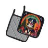 Bernese Mountain Dog Christmas Pair of Pot Holders Kitchen Heat Resistant Pot Holders Sets Oven Hot Pads for Cooking Baking BBQ, 7 1/2 x 7 1/2