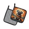 Fawn Pug Fall Pair of Pot Holders Kitchen Heat Resistant Pot Holders Sets Oven Hot Pads for Cooking Baking BBQ, 7 1/2 x 7 1/2