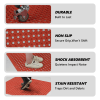 1PC Red Rubber Anti-Fatigue Kitchen Mat, 90x90x1.2cm, Thick Non-Slip Floor Mat