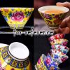 2.5 oz Handmade Enamel Painted Porcelain Tea Cup Chinese Kungfu Teacup Flower Wine Cup, Blue