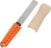 181N Dual-Grit Diamond Sharpening Stone File Garden Tool Knife Sharpener with Leather Strop Coarse 325 / Extra Fine 1200 Grit for Lawn Mower Blade