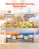 VEVOR Rectangle Chafing Dish, 9 Qt 2 Pack Stainless Steel Chafing Dish, Food Warmer Chafer Complete Set with Hollow Handle, 1 Food Tongs, Lid