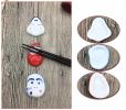 Ceramics Japanese Style Mask Chopstick Holder Rest Home Decorative Sushi Tableware Stand, 6Pcs