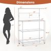 4-Tier Bakers Rack on Wheels with Adjustable Shelves