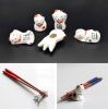 5Pcs Ceramics Lucky Cat Chopstick Holder Home Decorative Tableware Stand Rest Rack
