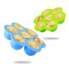 7 Holes Egg Bites Molds Silicone with Lid Reusable Baby Food Storage Container Freezer Ice Cube Trays Steamed Cake Mold Egg Poacher Instant Pot Access