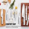 Edgekeeper 13-Piece Stainless Steel Knife Block Set with Built-In Knife Sharpener
