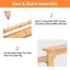 2-Tier Kitchen Spice Rack Expandable Bamboo Spice Organizer Cabinet Stackable Seasoning Organizer Extendable Spice Jar Rack for Countertops Pantries C